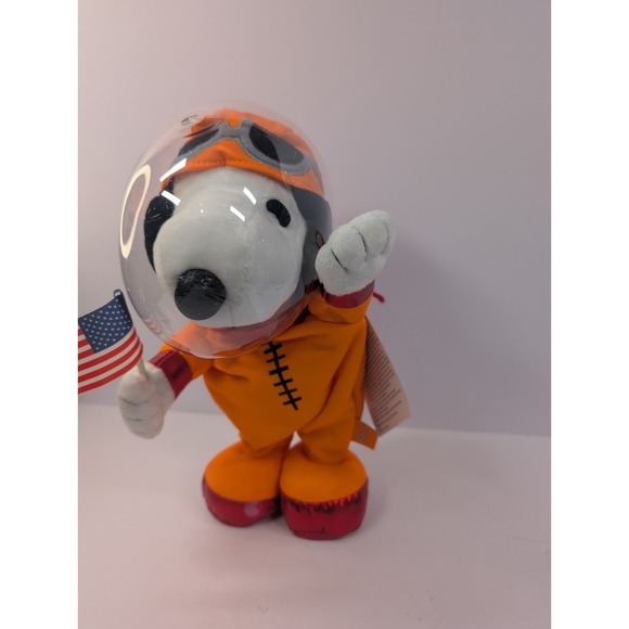 Peanuts Snoopy Animated Astronaut Orange 50 Anniversary  Phrases Dancing 11in - Picture 1 of 8